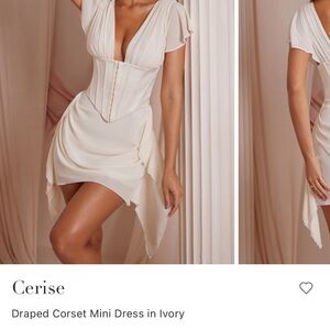 Draped Corset Mini Dress in Cream